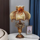Axyaa Luxe European Table Lamp: LED Retro Desk Light for Living Room, Bedroom, Villa