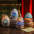 Axyaa Vintage Egyptian Egg Lamp: Handcrafted Mosaic Bedside Night Light