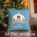 Axyaa Merry Christmas Pillow Covers for Sofa, Bedroom, Car - Rectangular Cushion Cover