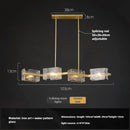 Axyaa Copper Glass Chandelier for Living Room, Bar, Villa, Staircase - Luxury Textured Design