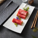 Axyaa Matte Ceramic Sushi Plate Long Strip Fish Dish Molecular Cuisine Tableware