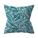 Teal Blue Green Floral Stripe Geometric Pillowcase by Axyaa for Home Decor
