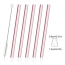 Axyaa 12mm Glass Straw Set for Bubble Tea Milk Smoothies Cocktails