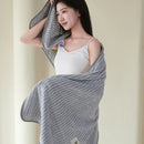 Axyaa Coral Fleece Bath Towel - Large Size, Unisex, Korean Style