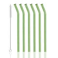 Axyaa Glass Straw Set: Reusable, Eco-Friendly, 7pc Bubble Tea, Smoothies, Bar Accessories
