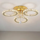 Axyaa Crystal Ceiling Chandelier: Modern Pendant Light for Living Room, Dining, Bedroom.