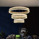 Axyaa Modern Crystal LED Chandelier for Living Dining Room Decor