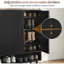 Axyaa 4-Door Shoe Storage Cabinet with Adjustable Shelves and Metal Legs