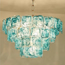 Axyaa Vintage Green Glass Crystal Chandelier Pendant Lamp for Living Room Bedroom