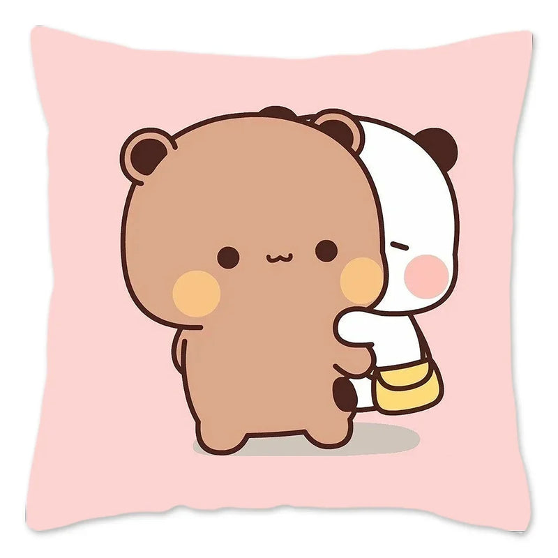 Cute Panda Bears Printed Pillow Case for Sofa Decoration by Axyaa