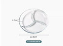 Axyaa Tempered Glass 3 Grid Dining Plate Set