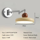 Axyaa French Retro Swing Arm Wall Lamp - Cream Style, Bedroom Bedside, Wiring-Free
