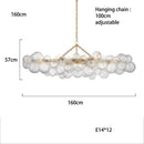 Axyaa Glass Bubble Ceiling Chandelier - Luxury LED Hanging Lamp for Living Dining Room