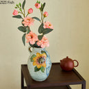 Blue White Ceramic Vase Set Axyaa Artistic Flower Vessels Hydroponic Dried Flower Vases