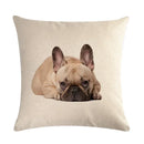 Axyaa Cute Pet Dog Pattern Linen Pillowcase for Home and Office Decor 45*45cm