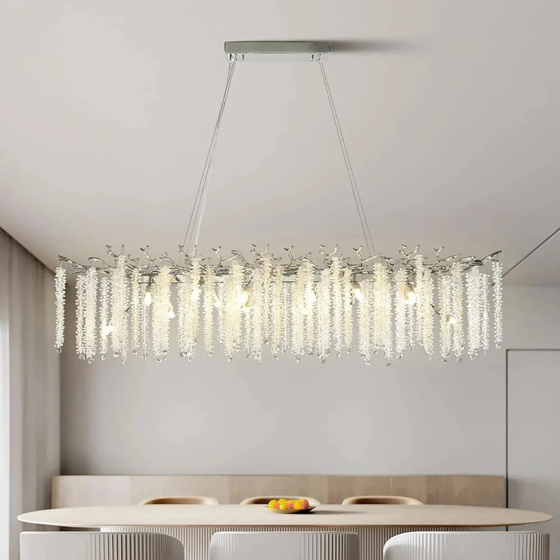 Luxury Gold Crystal Branch Chandelier - Axyaa's Modern Round Ceiling Light