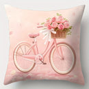 Axyaa Mother'S Day Throw Pillow Covers - Romantic Love, Bicycle, and Rose Bouquet Designs