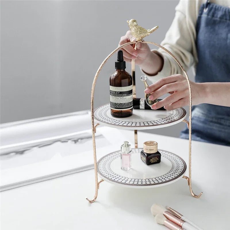 Axya Light Luxury Gold Cake Dessert Rack Set Table Tea Break Shelf