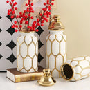 Axyaa European Gold Luxury Ceramic Vase General's Jar Ornament Art Craft Decor