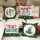 Axyaa Nutcracker Green Plaid LED Pillowcase for Christmas Party and Home Decor
