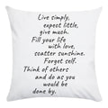 Axyaa Beauty Life Place Love Polyester Cushion Cover Decorative Pillow Case