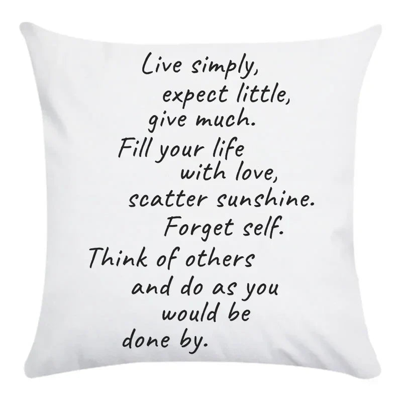 Axyaa Beauty Life Place Love Polyester Cushion Cover Decorative Pillow Case