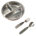 Axyaa Kids Stainless Steel Divided Plate - 3 Grids Cute Dining Dish