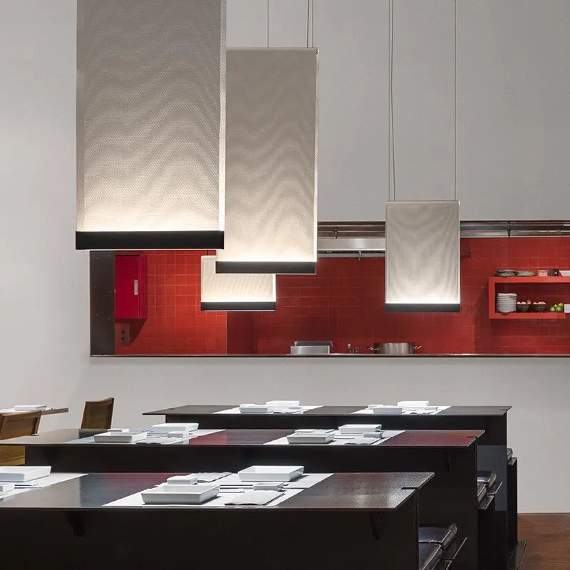Axyaa Knitted Fabric LED Pendant Lights for Modern Minimalism Dining Room and Office Decor.