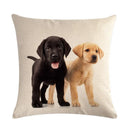 Axyaa Pug Pet Dog Pattern Cotton Linen Throw Pillow Cover for Home Decor
