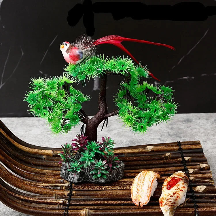 Axya Pine Birds Tray: Decorative Seafood Dish for Kitchen & Sushi Cuisine