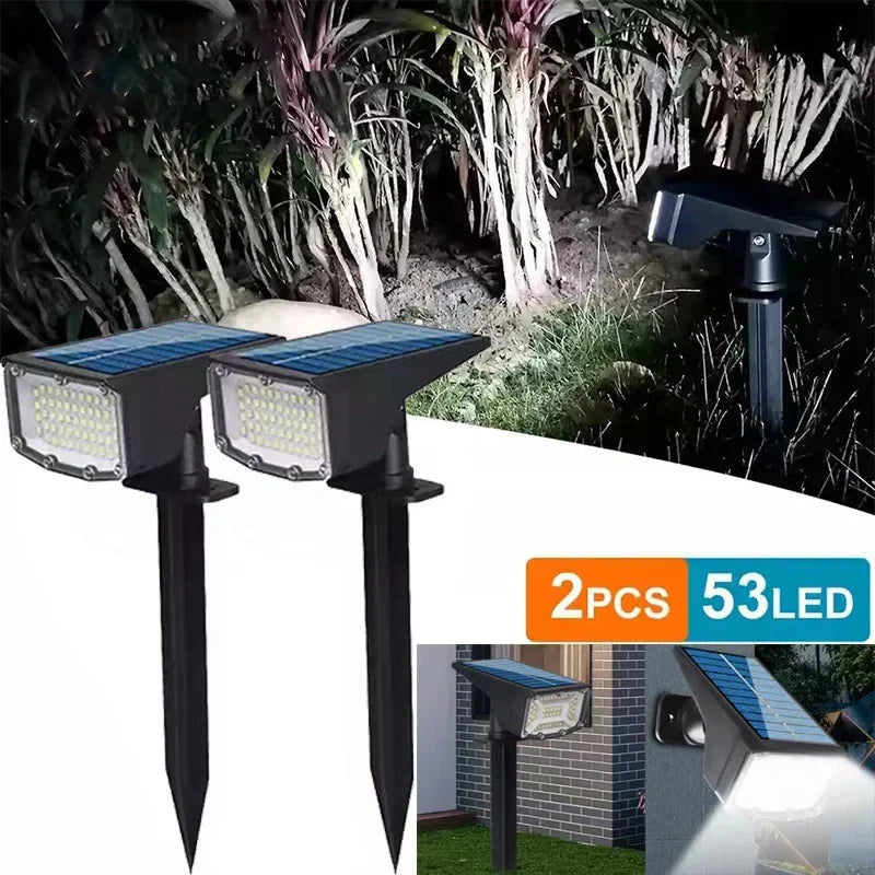 Axyaa Solar Spotlight 53LED Landscape Wall Light IP65 Waterproof Outdoor Lighting