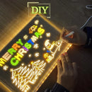 Axyaa Acrylic Message Board Lamp USB Erasable Drawing Night Light Kids Gift