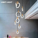 Axyaa Circle Wood LED Pendant Light for Luxury Living Spaces
