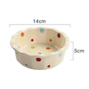 Axyaa Lace Polka Dot Ceramic Fruit Bowl | Cute Korean Style Dessert Dish