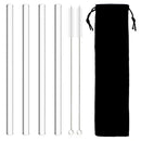 Axyaa Glass Straw Set - Healthy Eco-Friendly Reusable Straws with Cleaning Brush