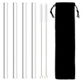 Axyaa Glass Boba Straws Set – Wide Clear Reusable Smoothie Straws for Bubble Tea