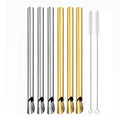 Axyaa Stainless Steel Bubble Tea Straw Set with Spoon Shaped Straw