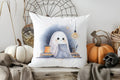 Axyaa Halloween Ghost & Floral Pillow Cover for Sofa, Bedroom, Car