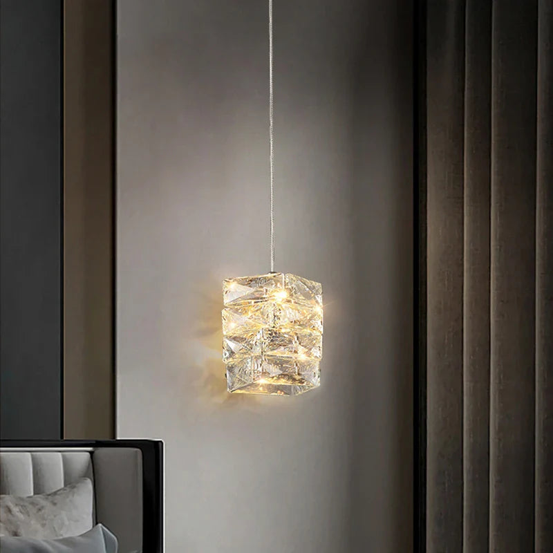 Axyaa Crystal Pendant Chandelier: Postmodern Minimalist Bedroom Living Room Decor