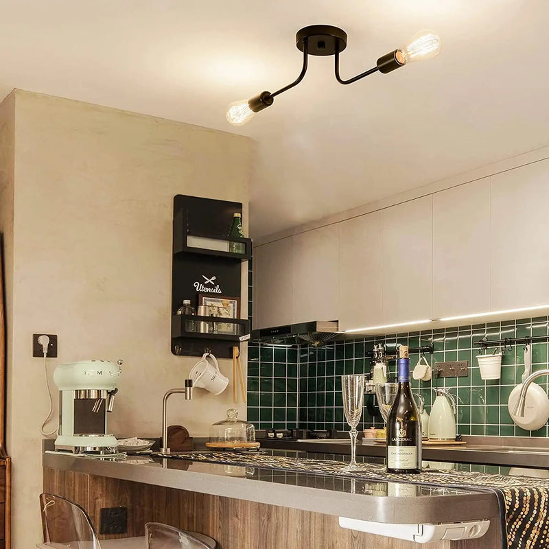 Axya Vintage Industrial Sputnik Ceiling Chandelier for Kitchen Island