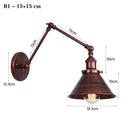 Axyaa Industrial Iron Long Arm LED Wall Sconce - E27 Socket