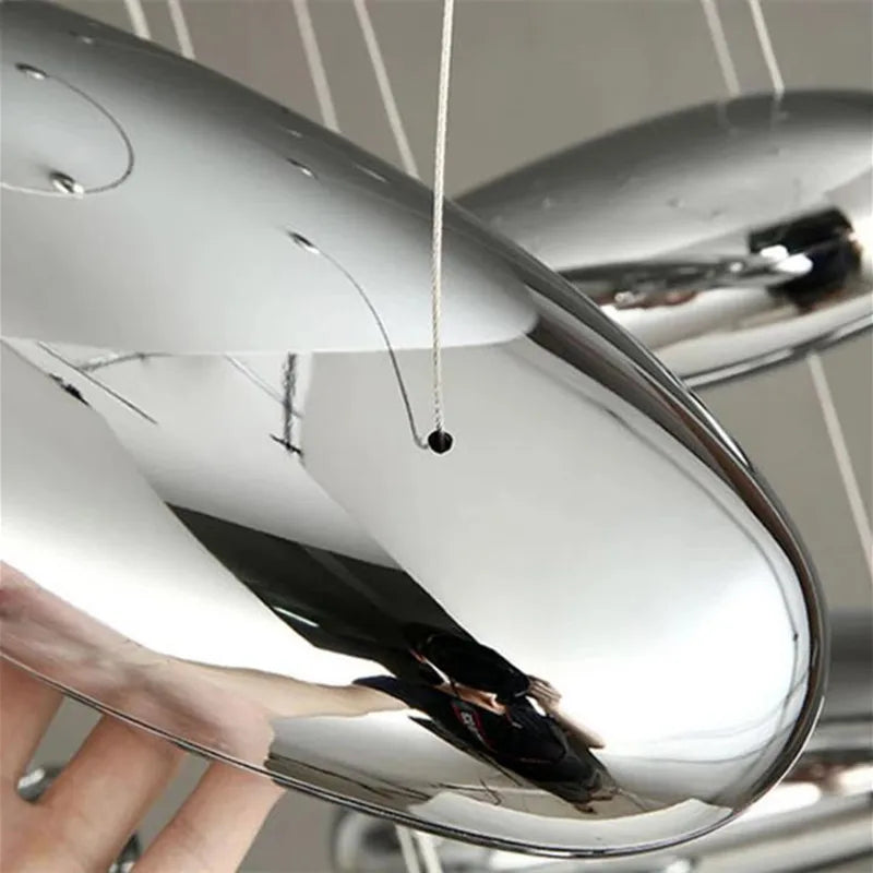 Axyaa Silver Lamp: Mercury Collection SKYDRO Ceiling Pendant Luxury Decoration