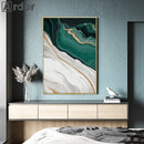 Green Marble Abstract Canvas Wall Art by Axyaa - Modern Nordic Home Decor