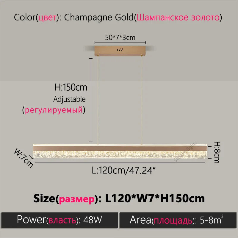 Axyaa Nordic Style LED Chandelier Dining Table Lamp Kitchen Pendant Light