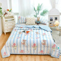 Axyaa Cotton Double Quilts: Cartoon Spring Summer Design, Soft & Comfortable, Adult Child Sizes