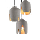Axyaa Nordic Adjustable Height Iron Cement Chandeliers Pendant Lights for Home Office