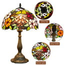 Axyaa 12“ Stained Glass Table Lamp - Bedroom, Living Room, Office Decor
