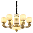 Axyaa Zen Jade Chandelier: Modern Chinese Living Room Lamp<style>, Elegant Restaurant Lighting