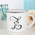 Axyaa Flower Mugs - Creative Enamel Coffee Cups Handle Drinkware for Wedding Gifts