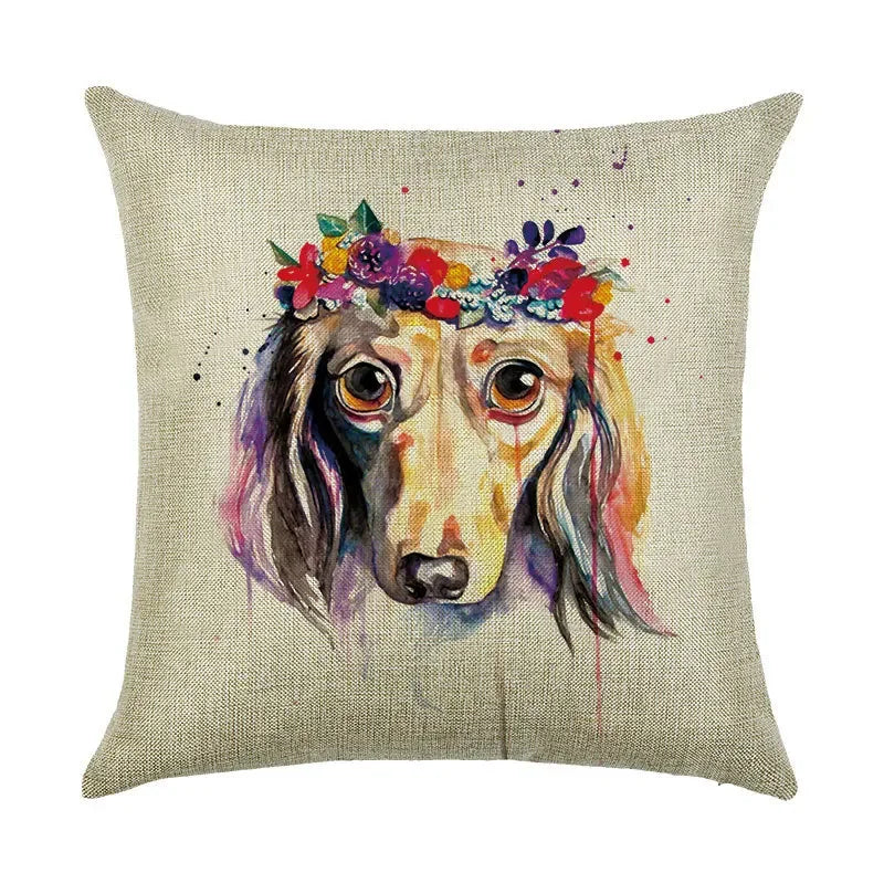 Axyaa Cartoon Design Linen Pillowcase for Home Décor